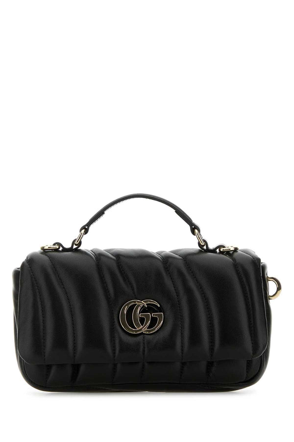 Gucci Milano Exterior: 100% Leather top handle bag in black