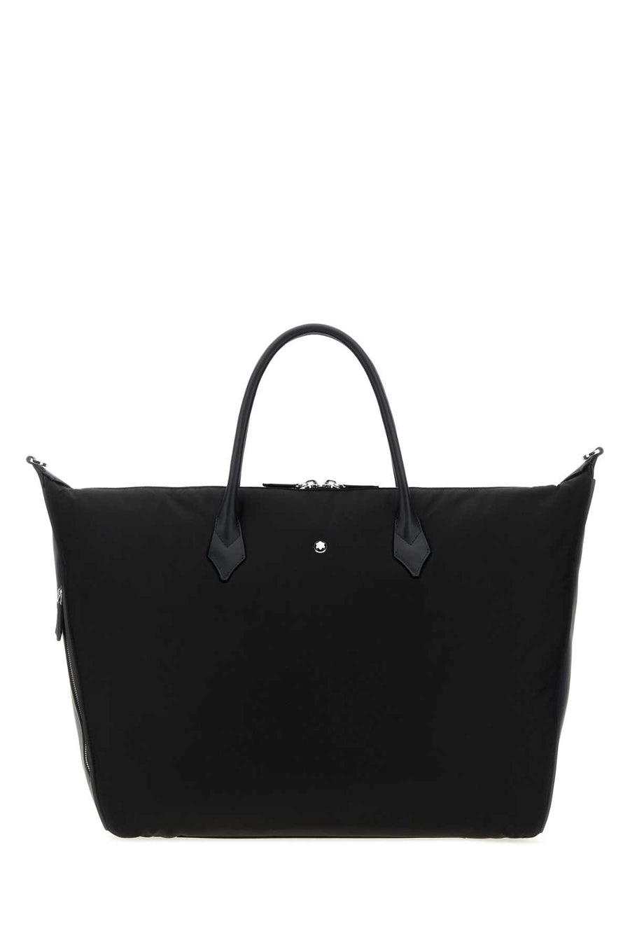 Montblanc Weekender Exterior: 100% Fabric; Lining: 100% Fabric; Finishing: Silver metal travel bag in black