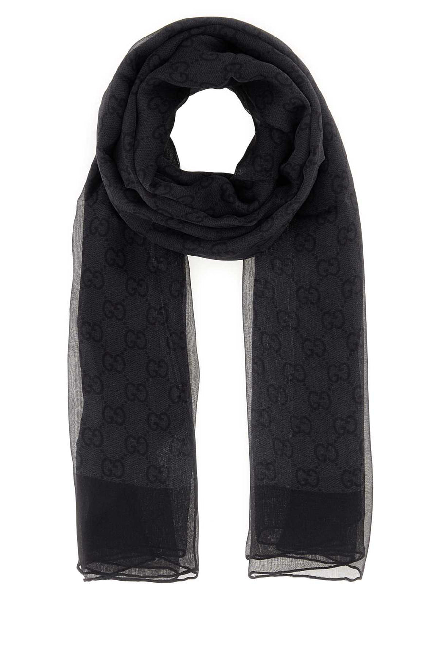 Gucci 100% Silk shawl in black