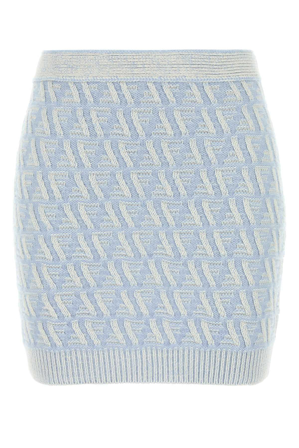 Fendi Cotton 60% Silk mini skirt in blue