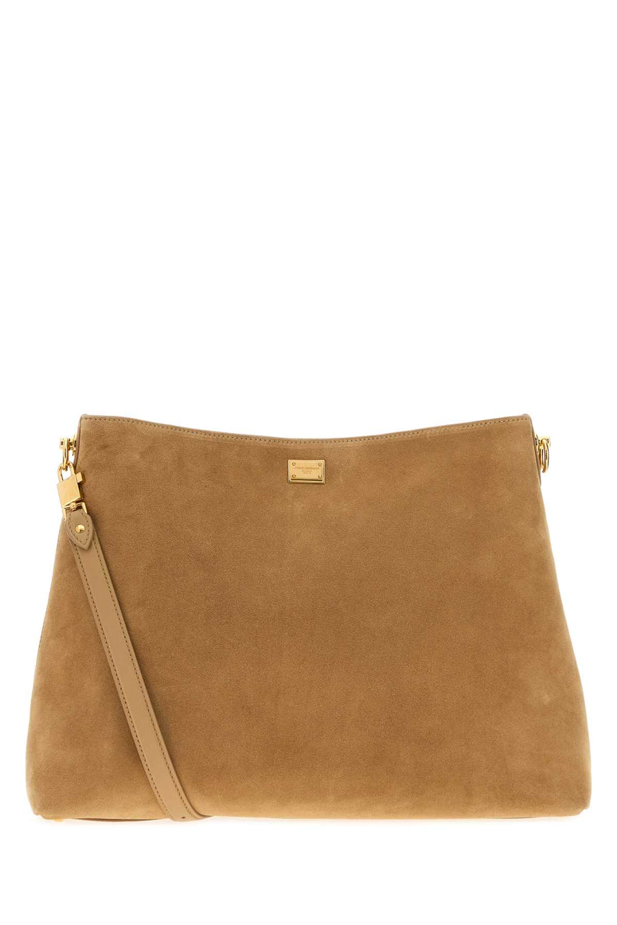 Dolce & Gabbana Exterior: 100% Suede; Lining: 100% Suede; Finishing: Golden metal shoulder bag in beige