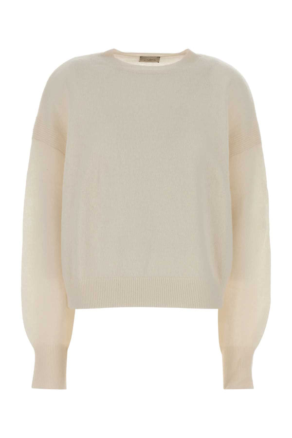 Le Kasha Brushed 100% Organic cashmere sweater in white