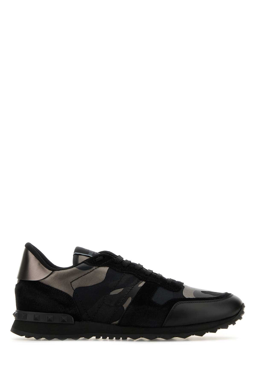 Valentino Garavani Rockrunner Spliced calf leather and suede (Bos Taurus) sneaker in black