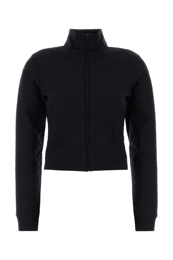 Gucci Exterior: 87% Nylon 13% Elastane cardigan in black