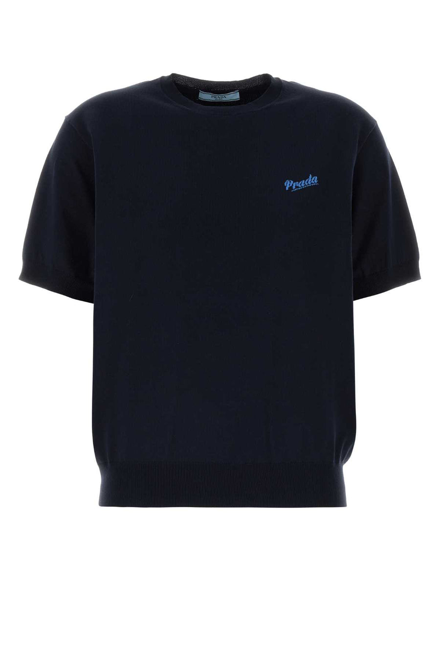 Prada 90% Recycled silk t-shirt in navy