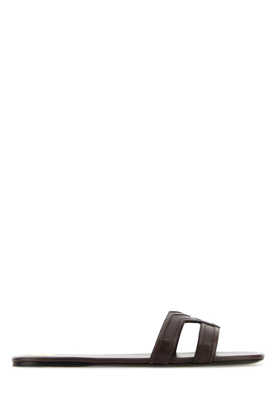 Saint Laurent Exterior: 100% Calf slide in brown