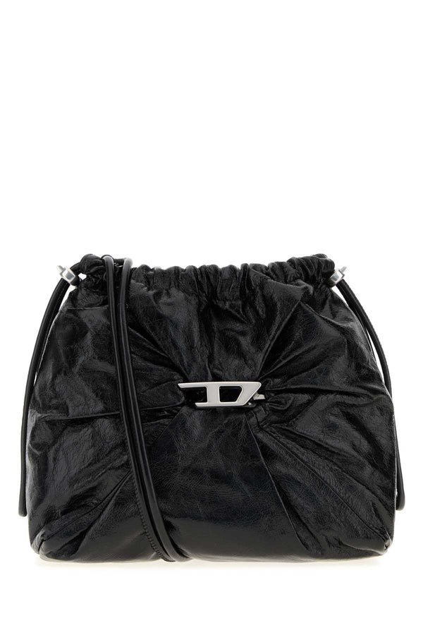 Diesel Tracolla 100% PMU bucket bag in black