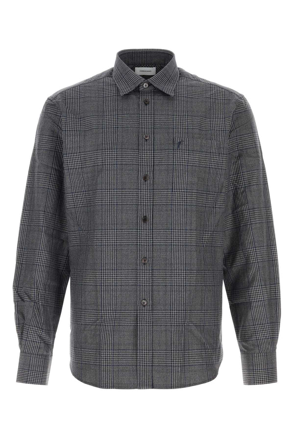 Ferragamo Neronewnavy 100% Cotton shirt in gray