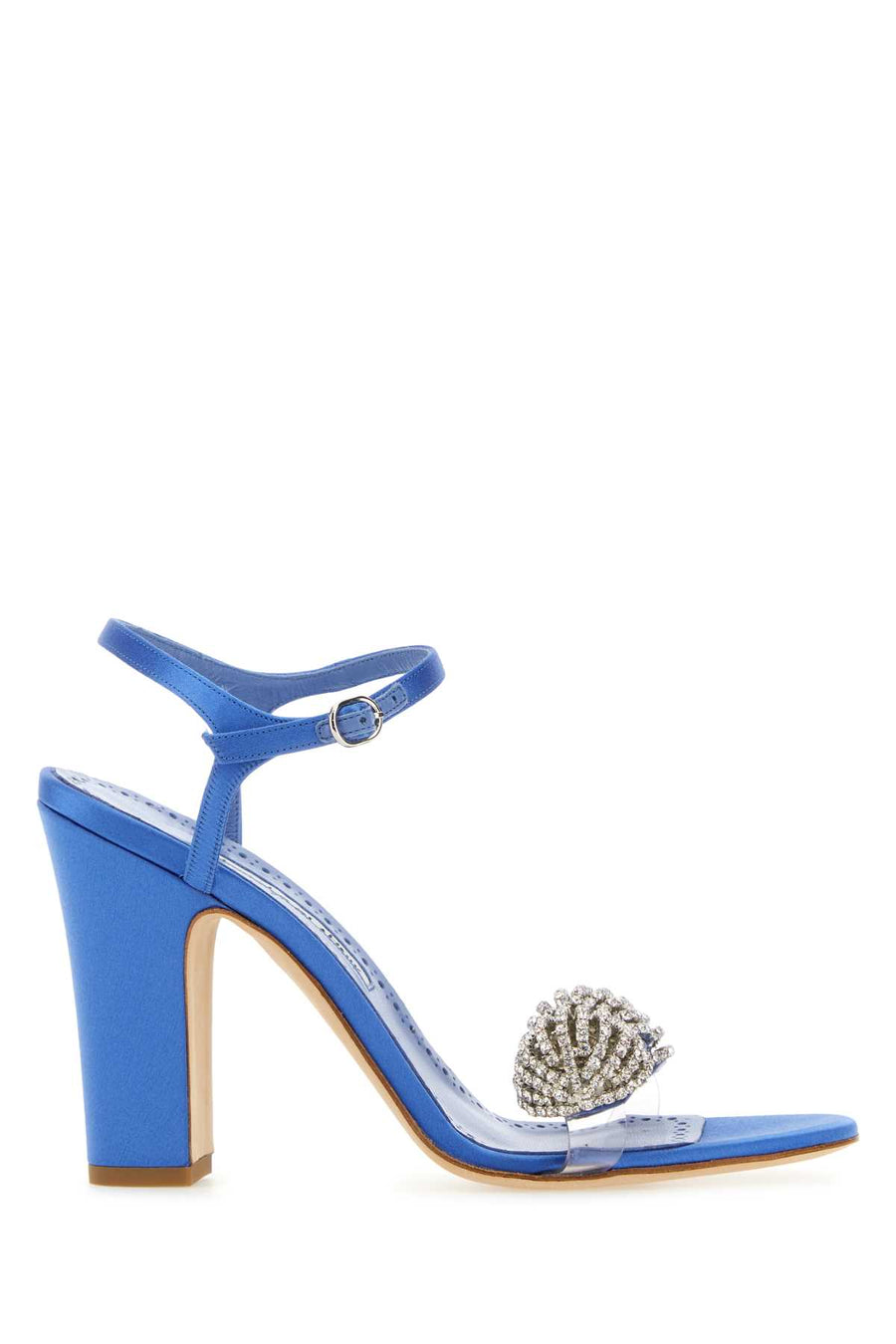 Manolo Blahnik Tacco Exterior: 100% Fabric Interior: 100% Leather Sole: Leather heel in blue
