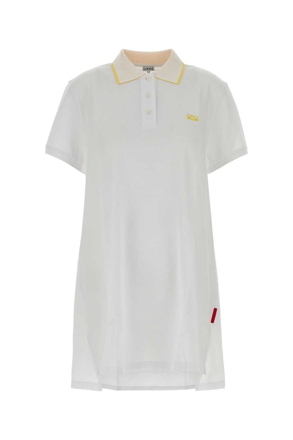 Loewe Dress 100% Cotton polo dress in white