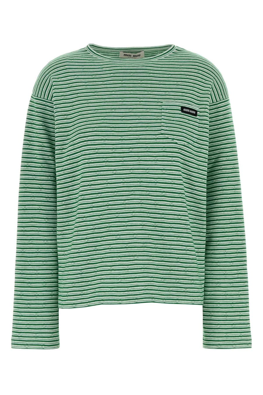 Miu Miu 54% Cotton t-shirt in green