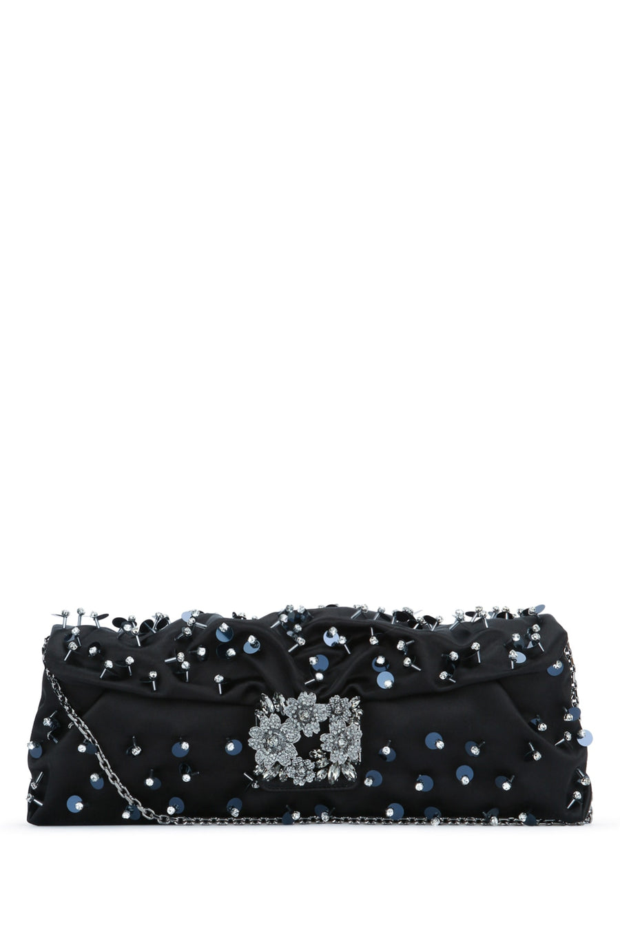 Roger Vivier Bouquet Silk clutch in black