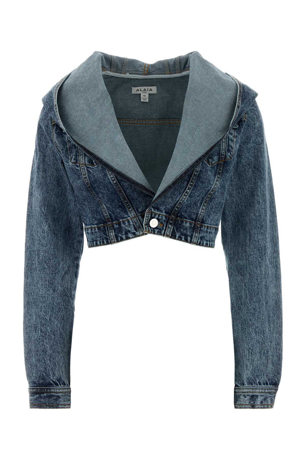 Denim Jacket Bleuneige Exterior: Cotton Polyurethane Giubbini