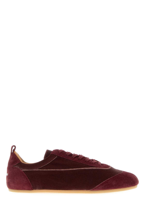 Jil Sander Sneaker Exterior: velvet and suede; Interior: fabric and leather; Sole: rubber sneaker in purple