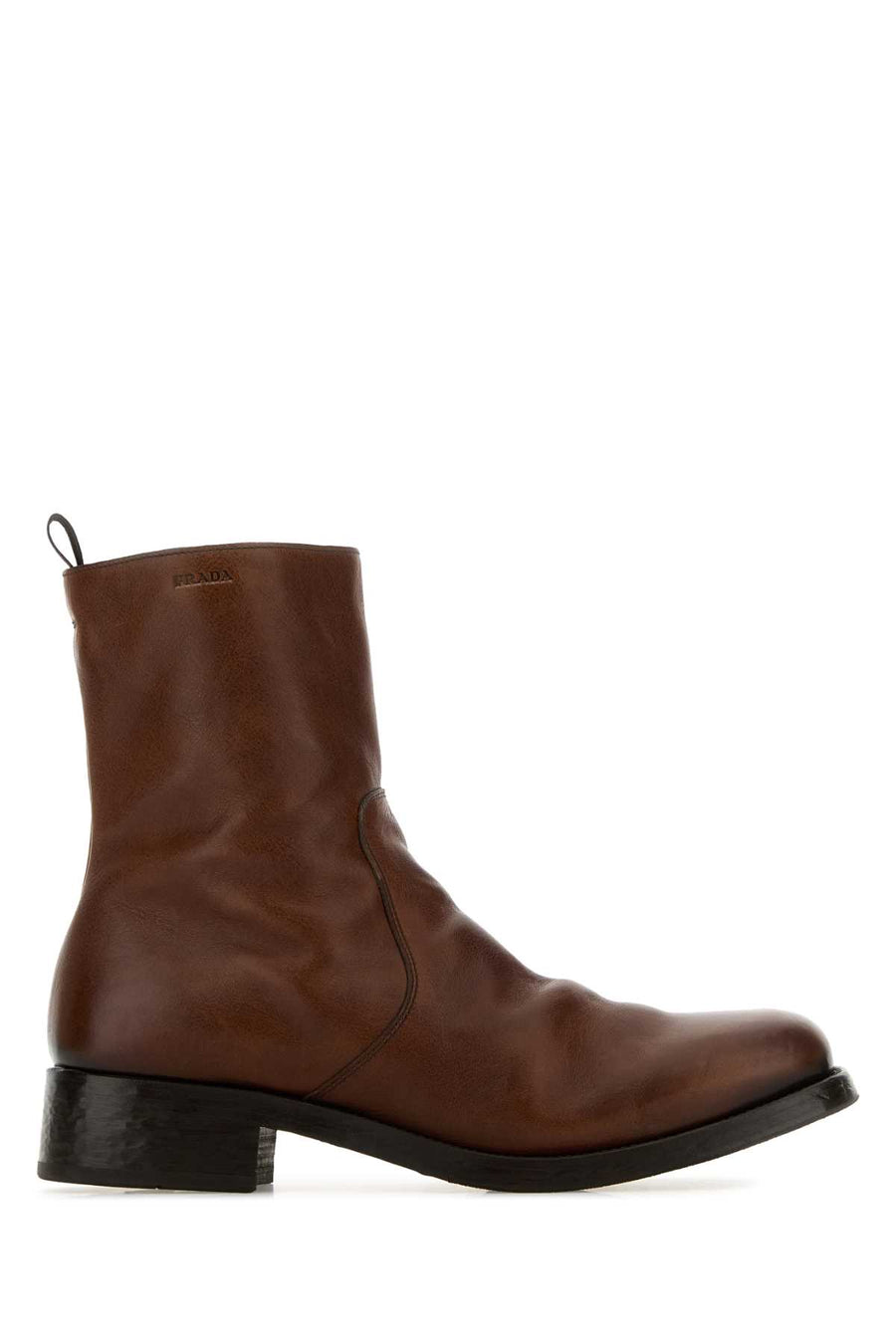 Prada Uomo Exterior: 100% Calf; Interior: 100% Leather; Sole: Rubber boot in brown