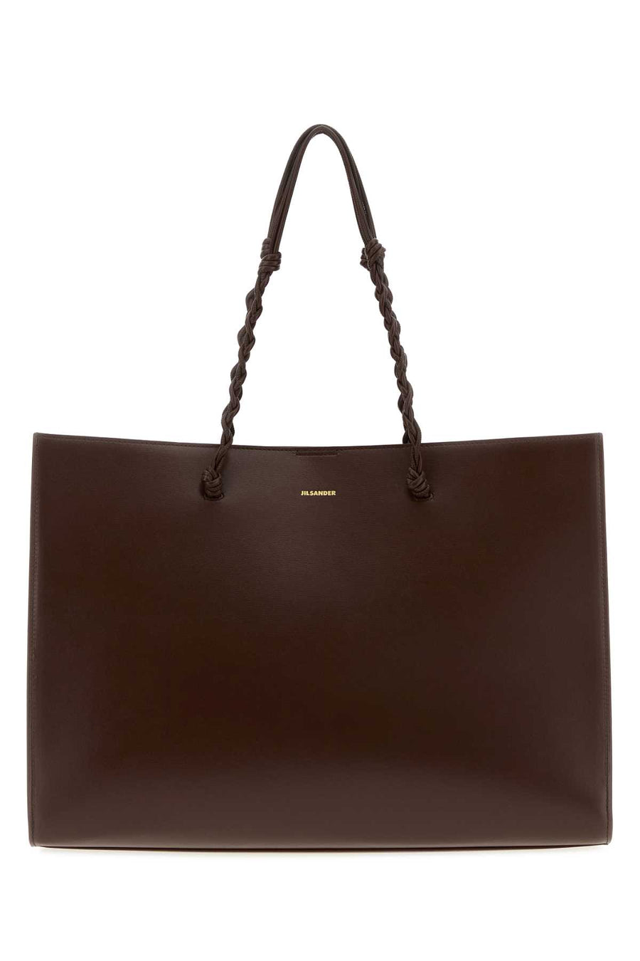 Jil Sander Exterior: 100% Calf Lining: 100% Nappa leather Finishing: Golden metal tote bag in brown
