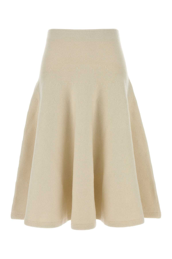 Ivory Stretch Cashmere Blend Skirt Blanc Naturel Gonne