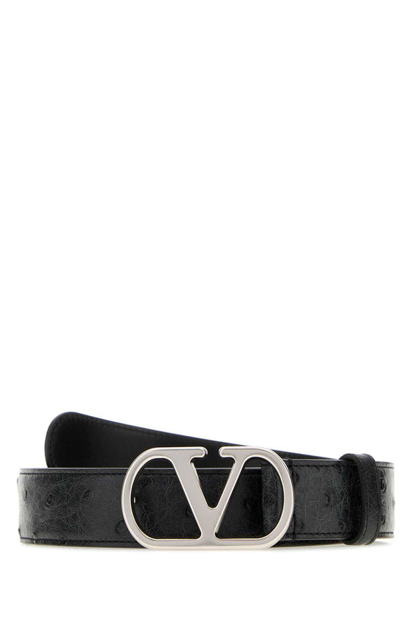 Valentino Garavani Vlogo Exterior: 100% Crocodile Finishing; Gunmetal belt in black
