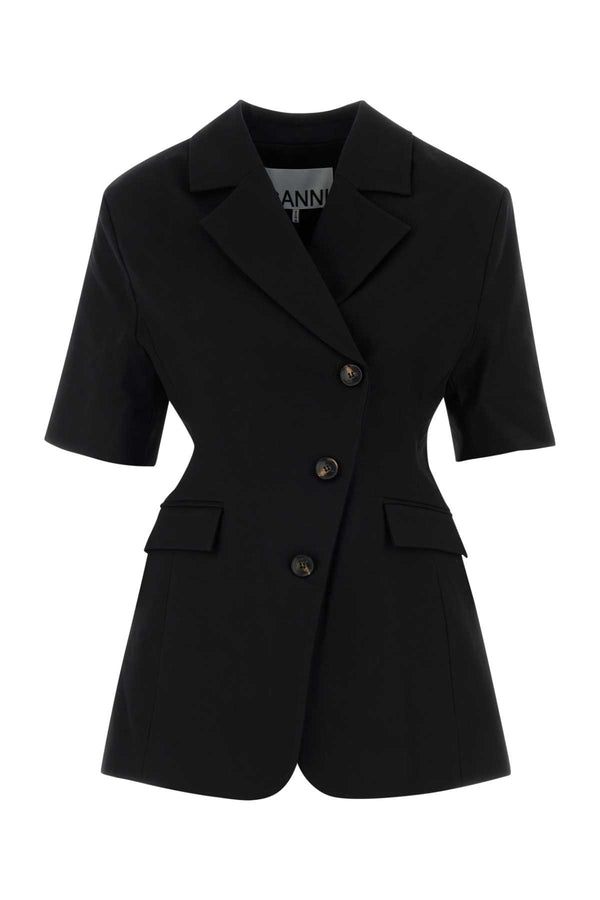 Ganni Cotton Exterior: 92% Organic cotton blazer in black