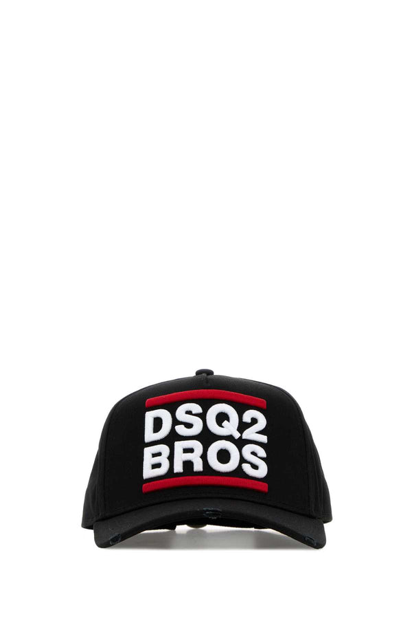 Dsquared2 HAT 100% Cotton baseball cap in black