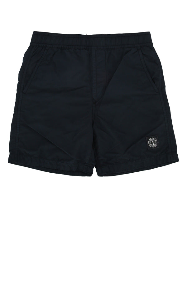 Stone Island Kids 100% Polyamide shorts in navy