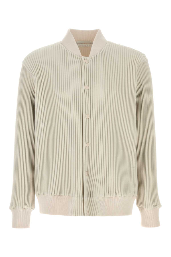 Homme Plisse' Issey Miyake Exterior: 100% Polyester; Lining: 100% Polyester bomber jacket in ivory