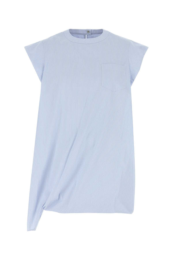 Sacai Poplin 100% Cotton tank top in blue