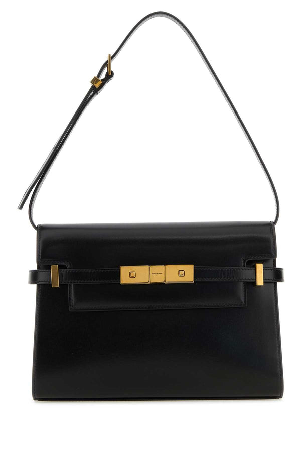 Saint Laurent Exterior: 100% Leather top handle bag in black