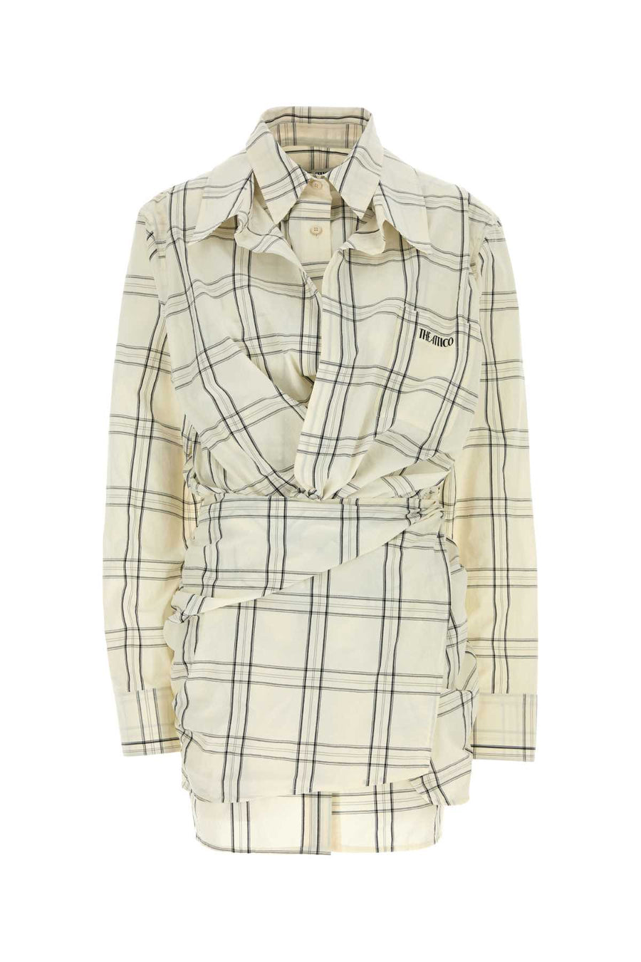 The Attico Fantasia 100% Cotton shirt dress in white