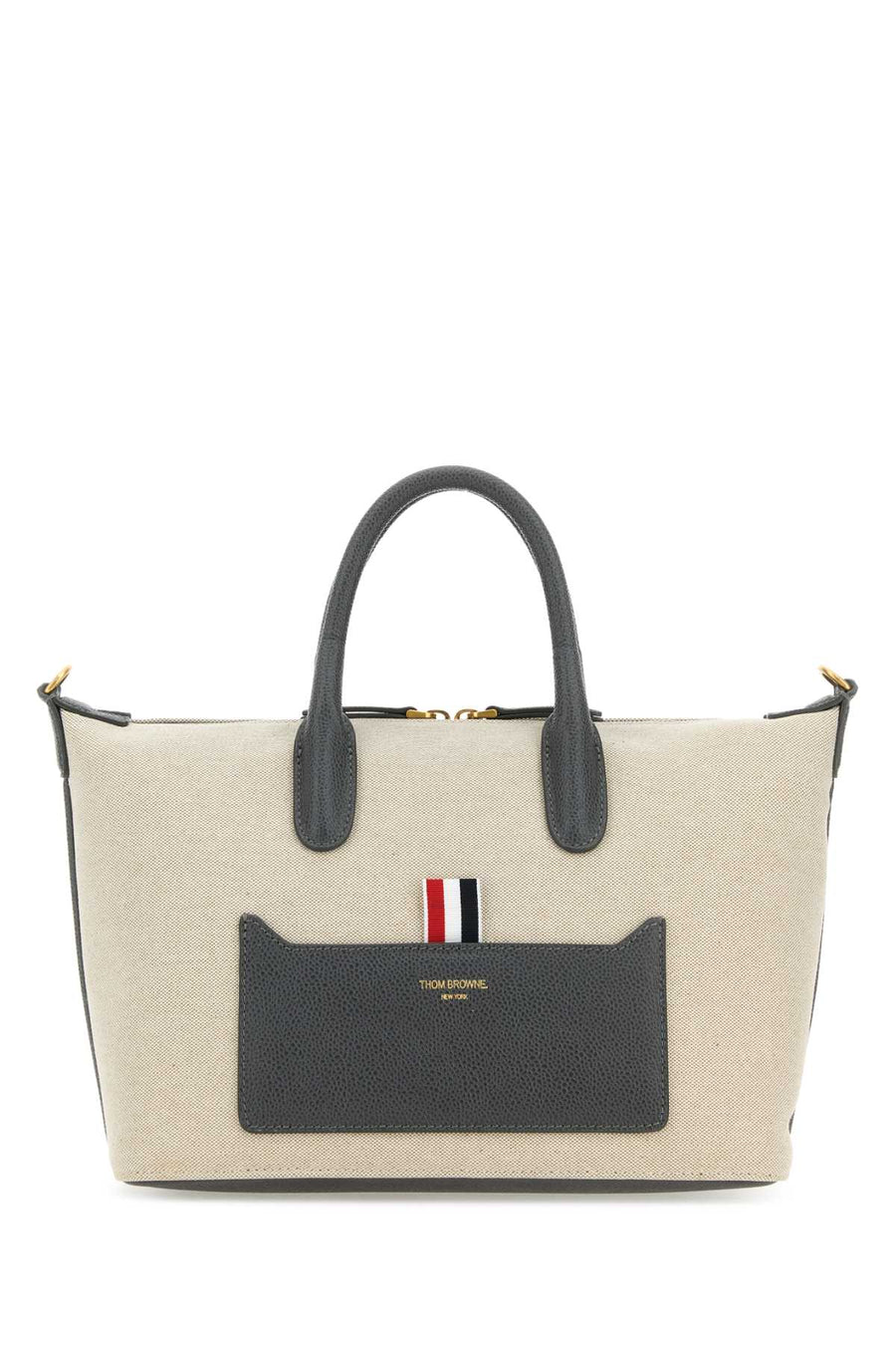 Thom Browne Exterior: 100% Cotton tote bag in beige