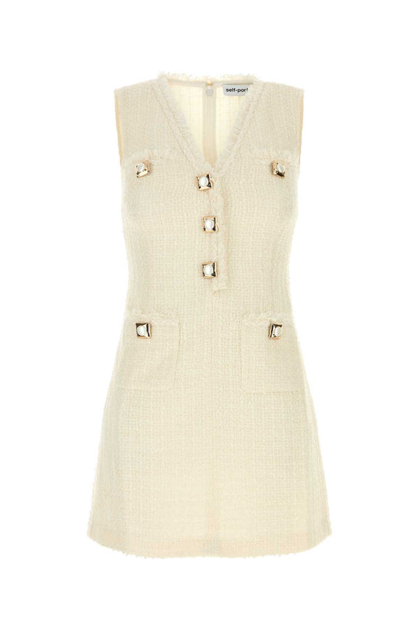 Self-Portrait Sleeveless 70% Polyester dress in cream