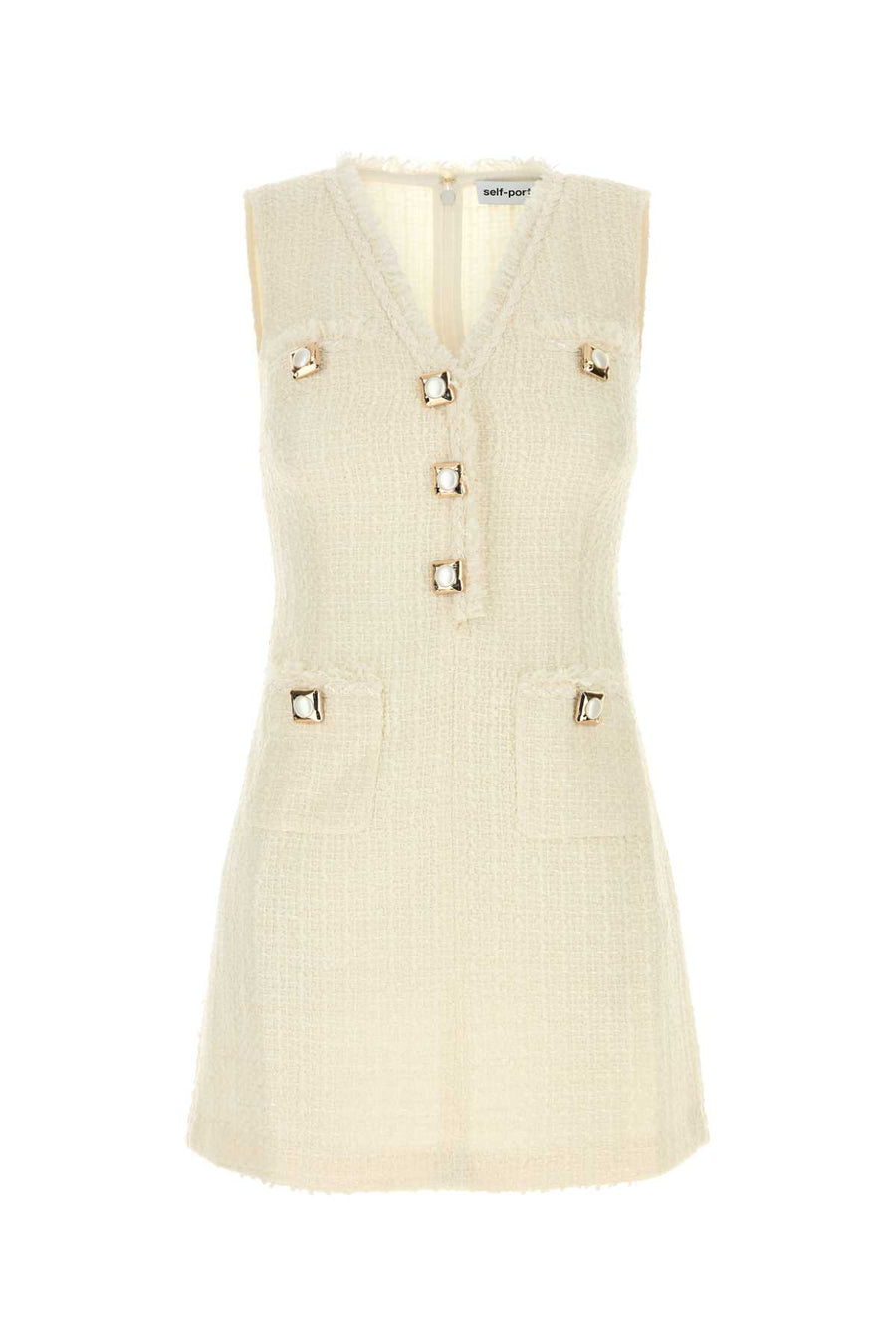 Self-Portrait Sleeveless 70% Polyester dress in cream