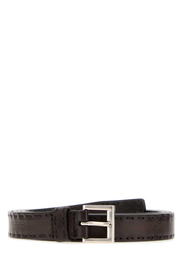 Brown Nappa Leather Belt Caffe' Cinture
