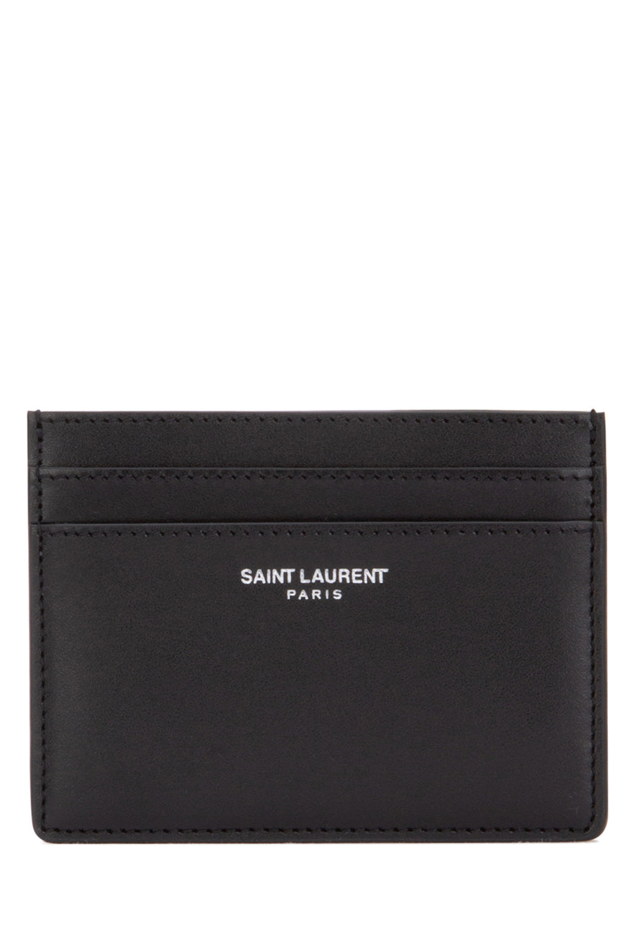 Saint Laurent Calfskin card case in black