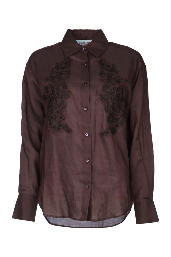 Ermanno Firenze Linen shirt in brown