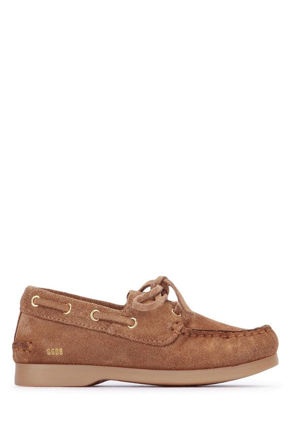 Golden Goose Kids Loafer Suede boat shoe in brown