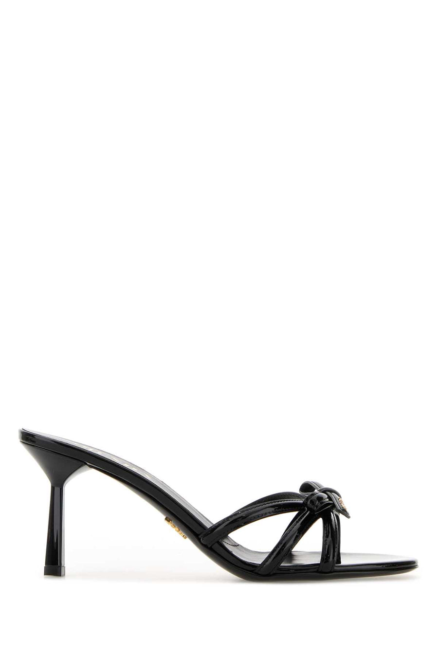 Prada Exterior: 100% Leather; Interior: 100% Leather; Sole: Leather and Rubber mule heel in black