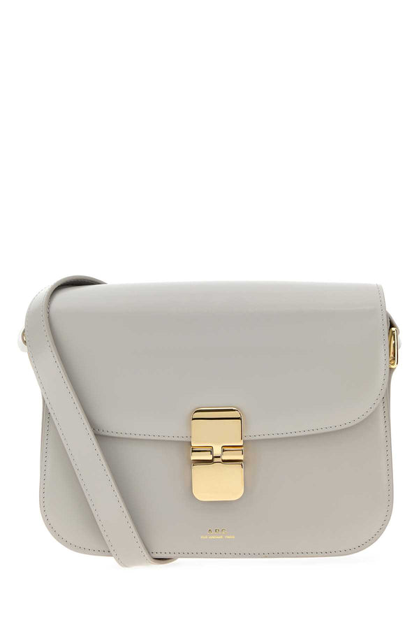 A.P.C. Grace Exterior: 100% Bovine leather crossbody bag in gray