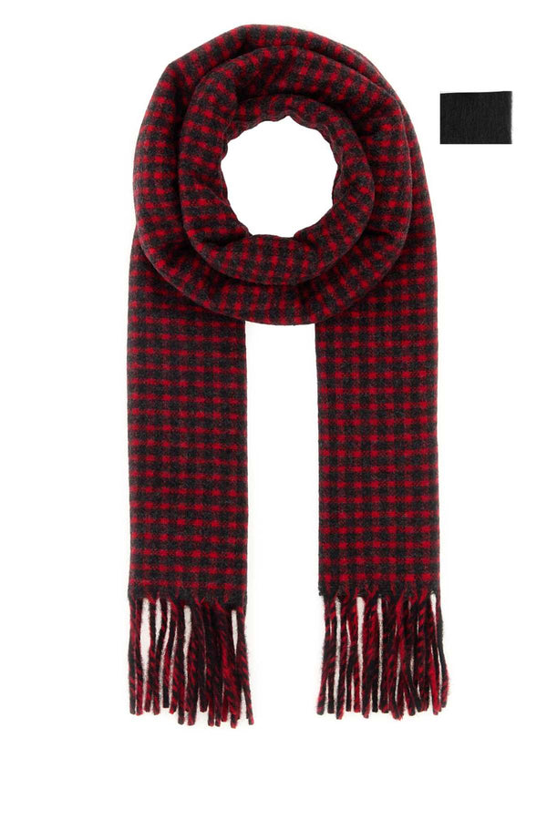 Jil Sander 100% Virgin wool scarf in red