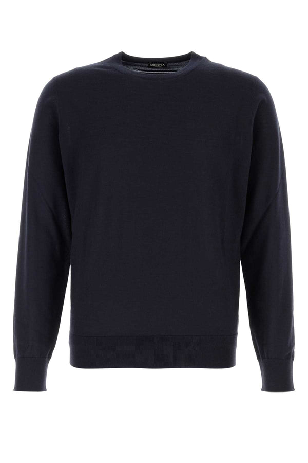 Zegna 70% Cashmere 30% Silk sweater in navy