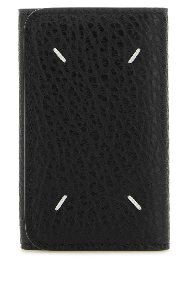 Maison Margiela Rings 100% bovine leather (exterior) card case in black
