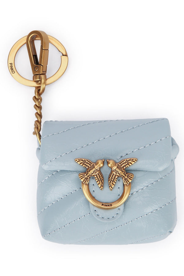 Pinko Love Microfiber leather coin purse in blue