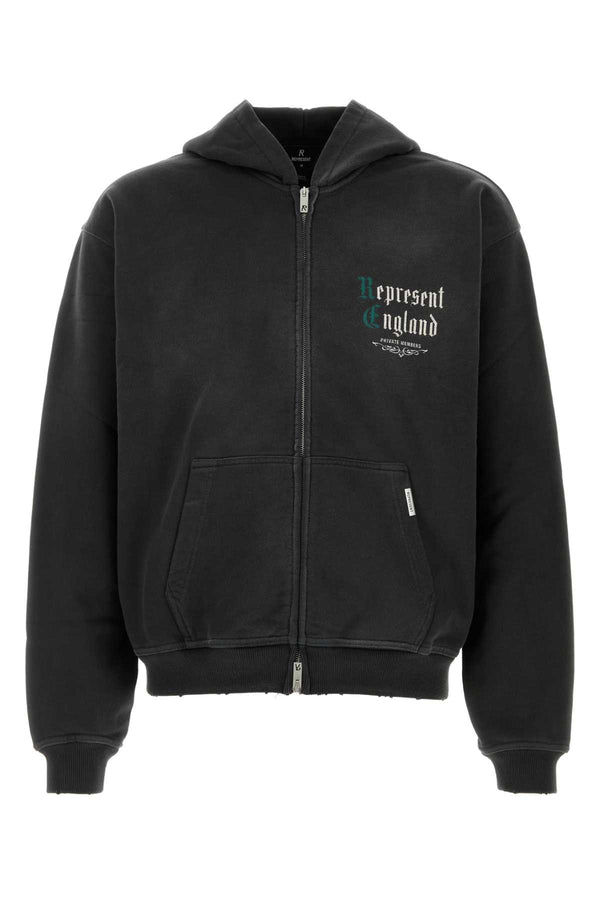 Slate Cottons Sweatshirt Stainedblack Cotton Felpe