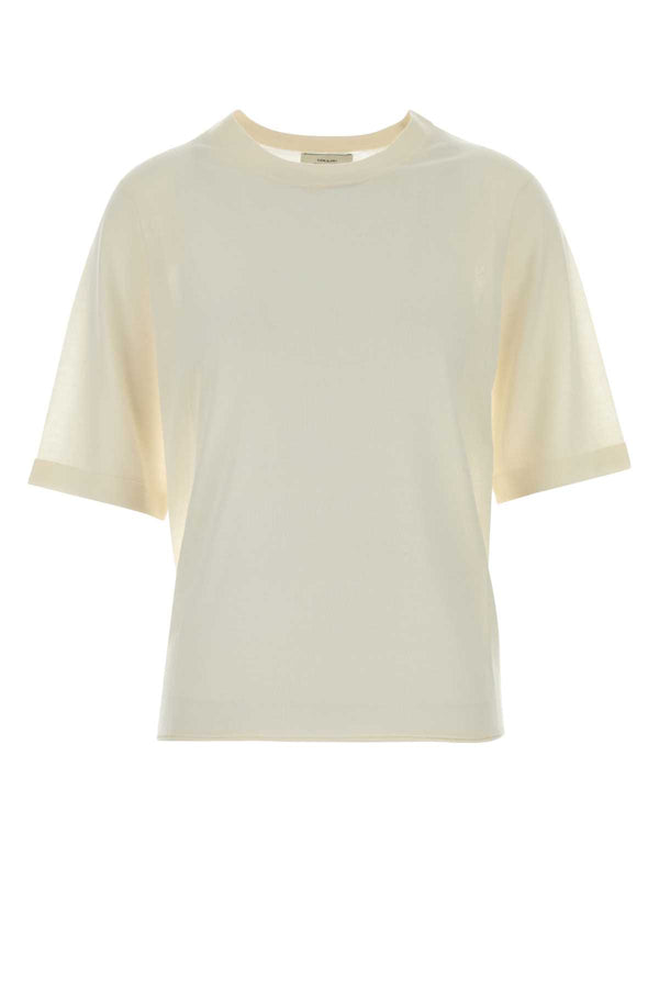 Loulou De Saison Fine Exterior: 100% Cashmere t-shirt in beige