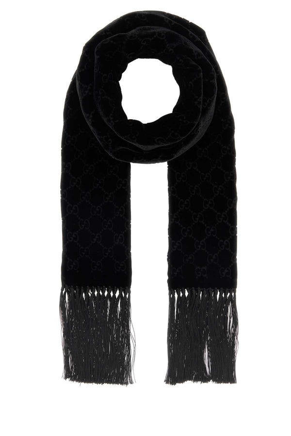 Gucci Velvy Exterior: 77% Viscose 23% Silk; Lining: 100% Silk scarf in black
