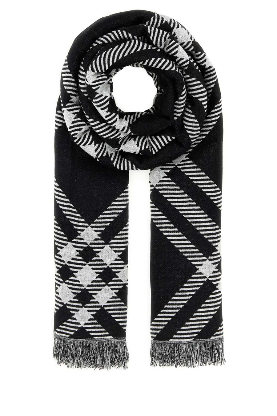 Burberry Bias 70% Wool scarf in black