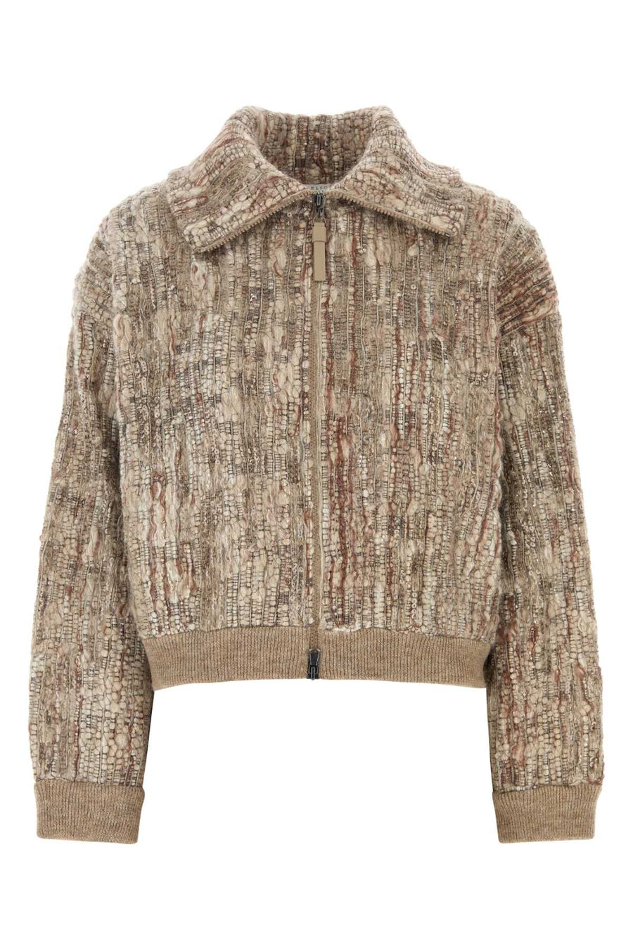 Brunello Cucinelli 76% Mohair bomber jacket in beige