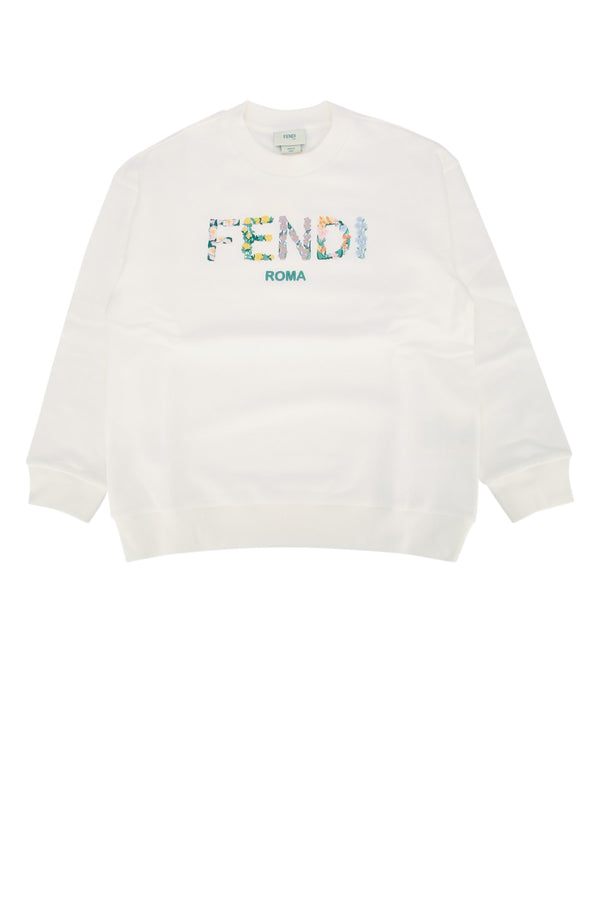 Fendi Kids Felpa 100% Cotton sweatshirt in white