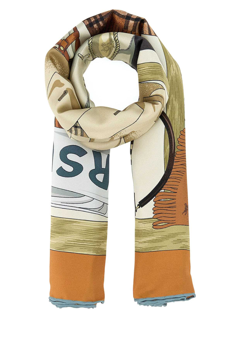 Burberry 100% Silk scarf in orange