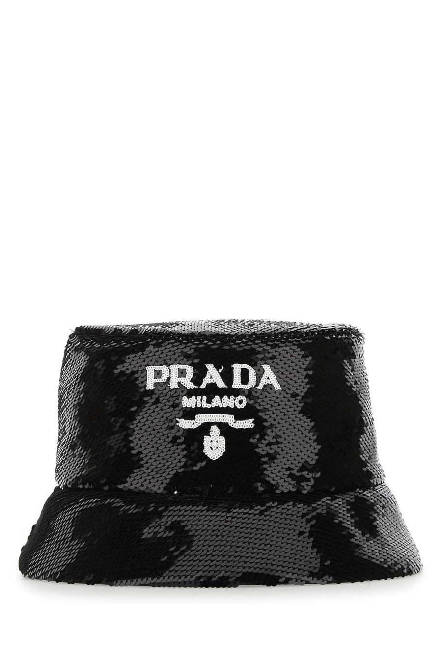 Prada CAPPELLO Exterior: 72% Viscose 28% Silk; Lining: 100% Cotton bucket hat in black